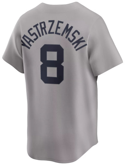 Nike Men's Boston Red Sox Grey Carl Yastrzemski #8 Cooperstown Limited Jersey
