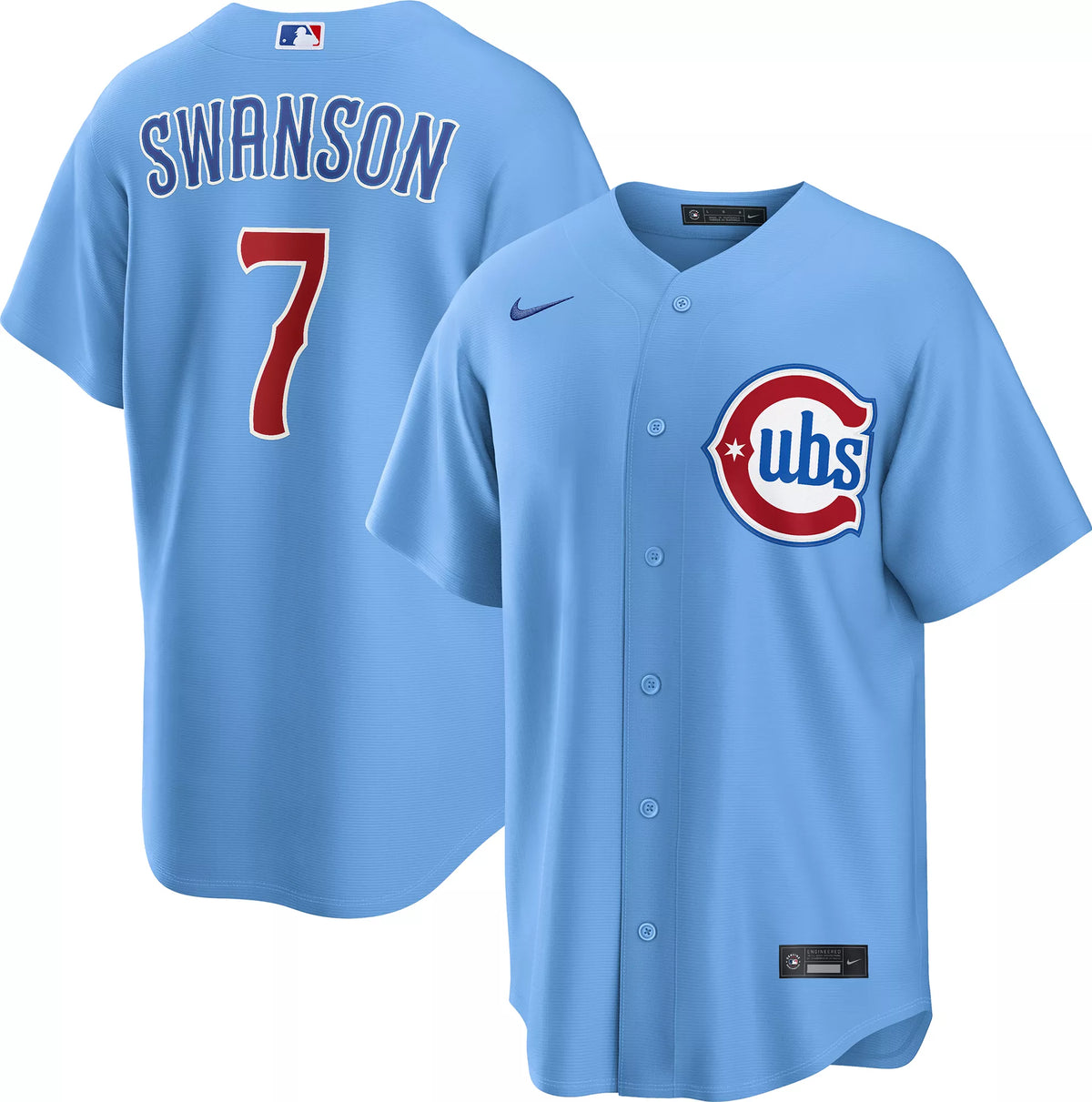 Nike Men's Chicago Cubs Blue Dansby Swanson #7 Alternate Replica Jersey