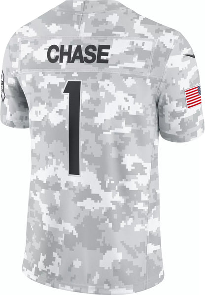 Nike Men's Cincinnati Bengals Ja&'Marr Chase #1 Salute to Service 2024 Arctic Camo Limited Jersey