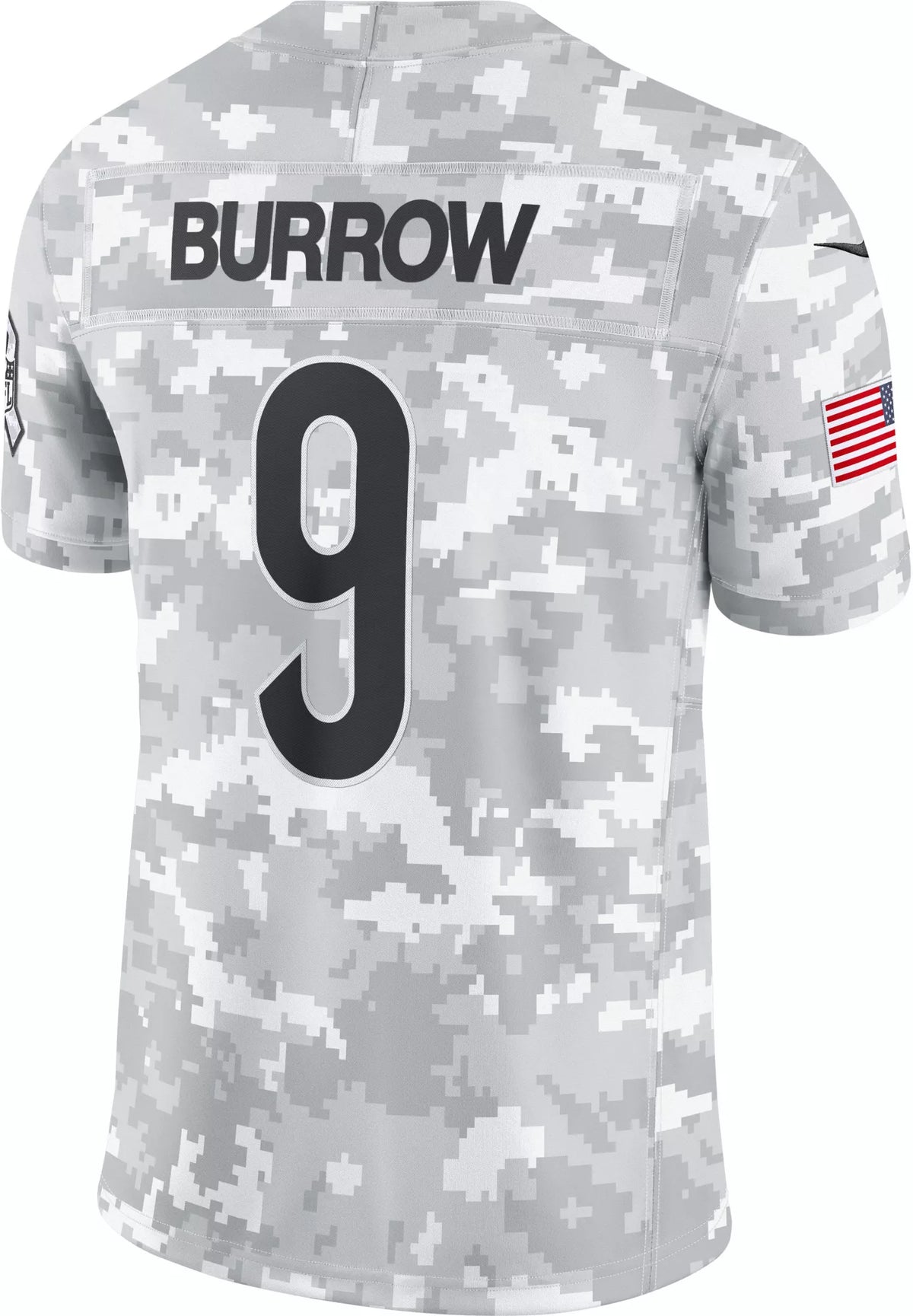 Nike Men's Cincinnati Bengals Joe Burrow #9 Salute to Service 2024 Arctic Camo Limited Jersey