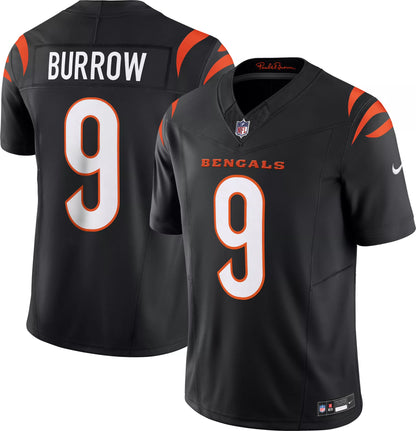 Nike Men's Cincinnati Bengals Joe Burrow #9 Vapor F.U.S.E. Black Limited Jersey