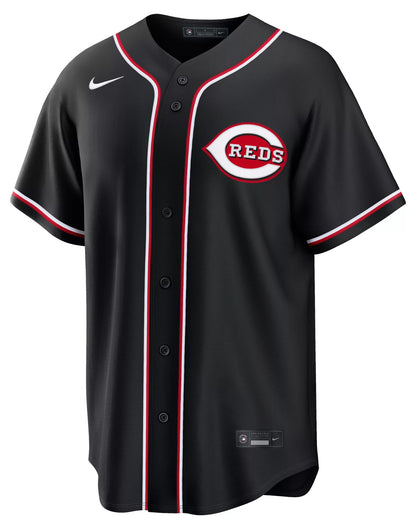 Nike Men's Cincinnati Reds Black Elly De La Cruz #44 Carbon Replica Jersey