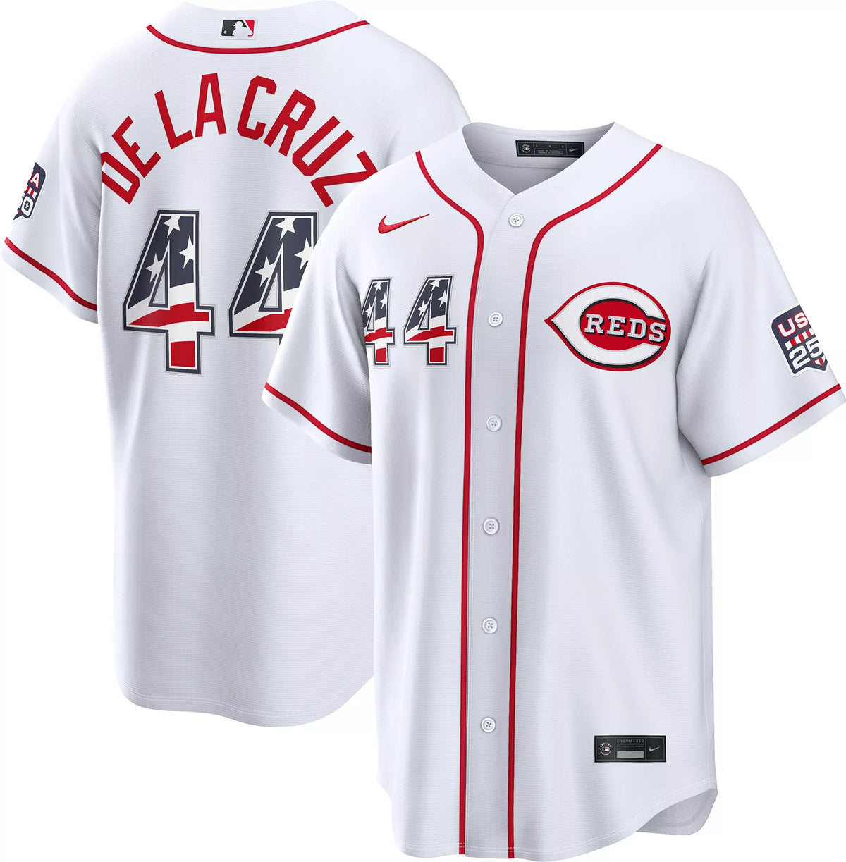 Nike Men's Cincinnati Reds Elly De La Cruz #44 4th of July Home Replica Jersey