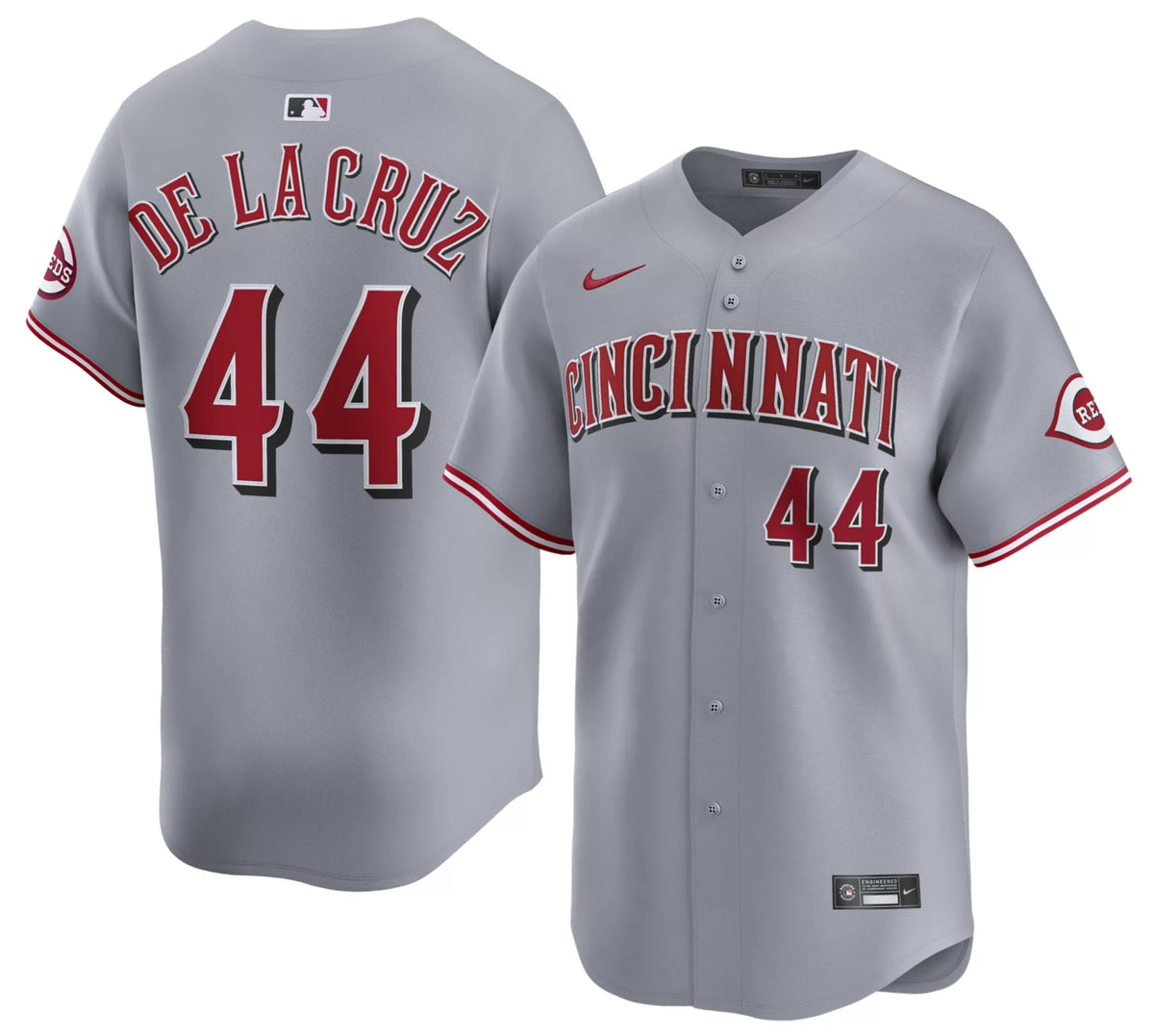 Nike Men's Cincinnati Reds Grey Elly De La Cruz #44 Limited Jersey