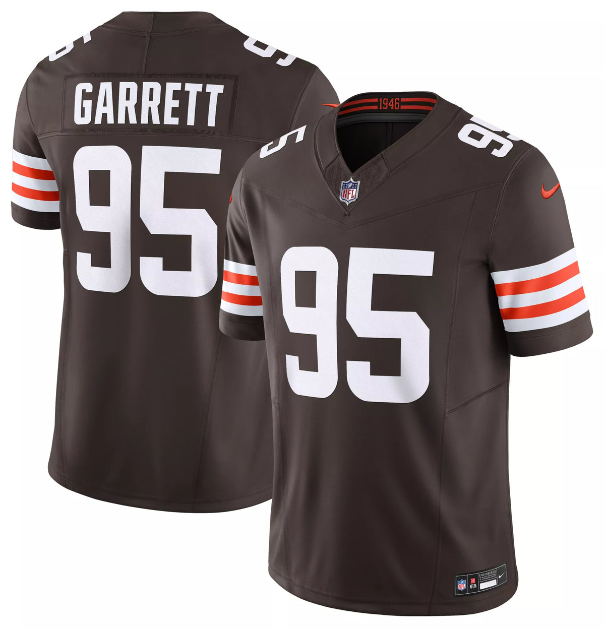 Nike Men's Cleveland Browns Myles Garrett #95 Vapor F.U.S.E. Brown Limited Jersey