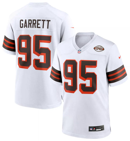 Nike Men's Cleveland Browns Myles Garrett #95 White 2nd Alternate Game Jersey