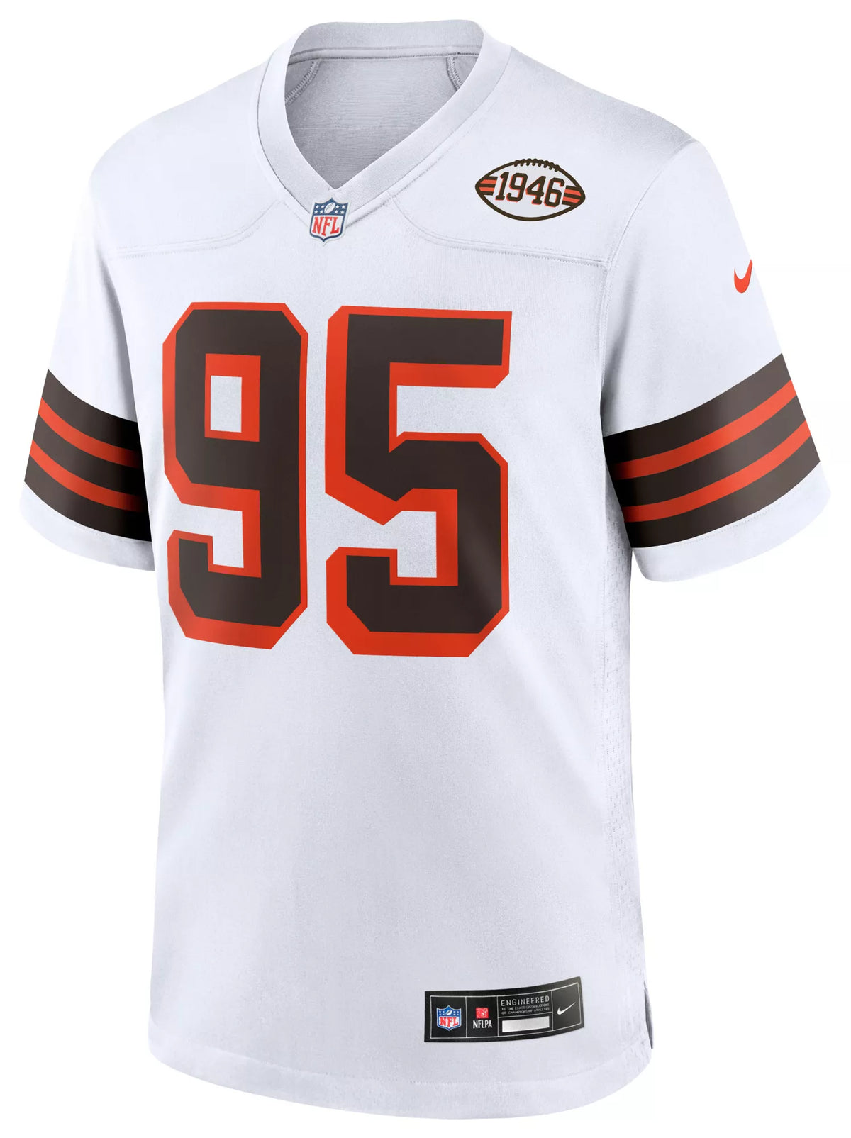 Nike Men's Cleveland Browns Myles Garrett #95 White 2nd Alternate Game Jersey