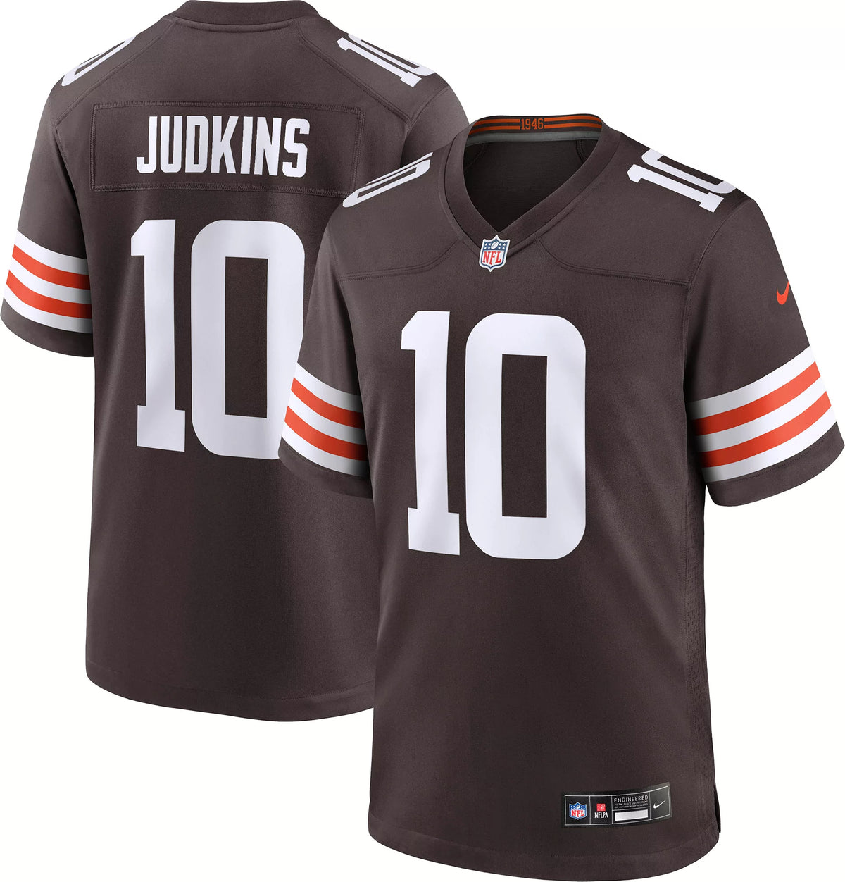 Nike Men's Cleveland Browns Quinshon Judkins #10 Brown Game Jersey