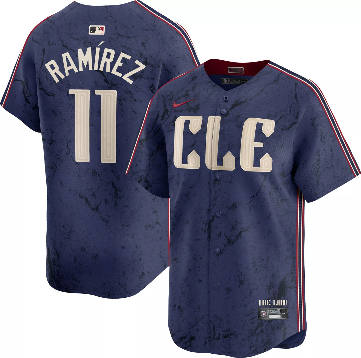 Nike Men's Cleveland Guardians City Connect Josí© Ramí­rez #11 Navy Limited Vapor Jersey