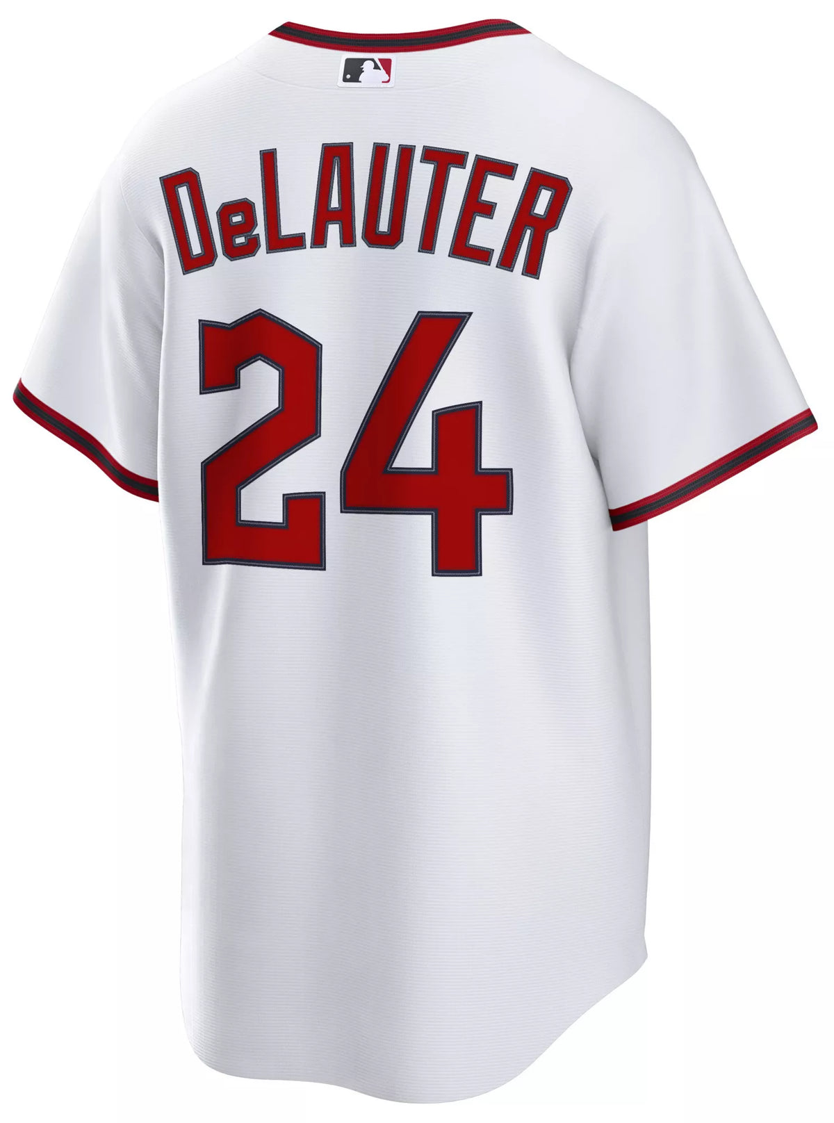 Nike Men's Cleveland Guardians White Chase DeLauter #24 Home Replica Jersey