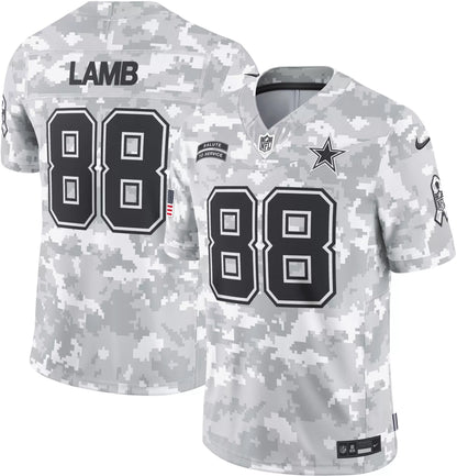 Nike Men's Dallas Cowboys CeeDee Lamb #88 Salute to Service 2024 White Camo Limited Jersey