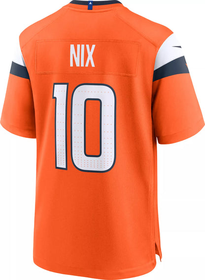 Nike Men's Denver Broncos Bo Nix #10 Orange Game Jersey