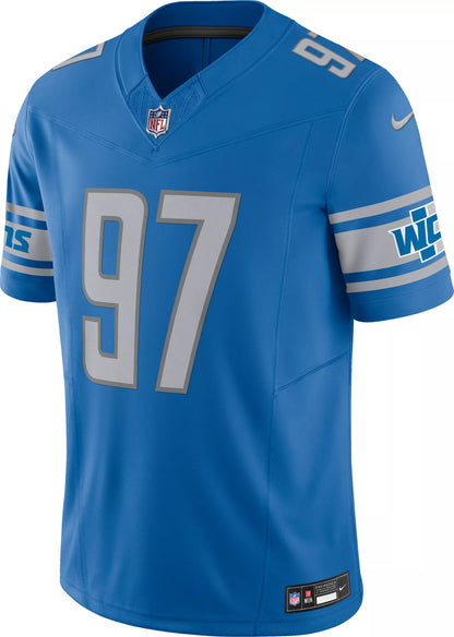 Nike Men's Detroit Lions Aidan Hutchinson #97 Vapor F.U.S.E. Blue Limited Jersey
