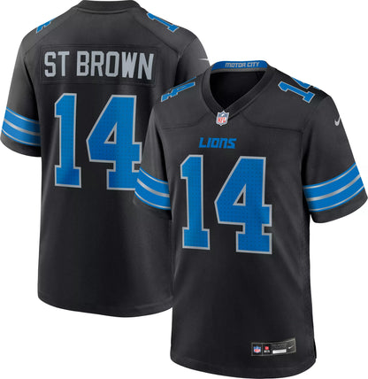 Nike Men's Detroit Lions Amon-Ra St. Brown #14 Alternate Black Game Jersey