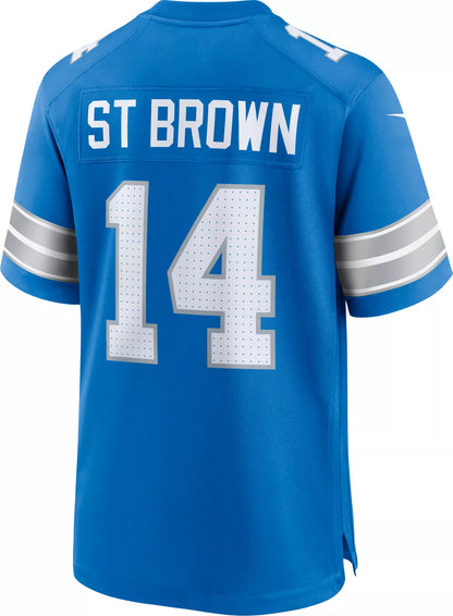Nike Men's Detroit Lions Amon-Ra St. Brown #14 Blue Game Jersey