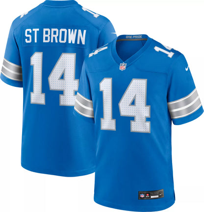 Nike Men's Detroit Lions Amon-Ra St. Brown #14 Blue Game Jersey