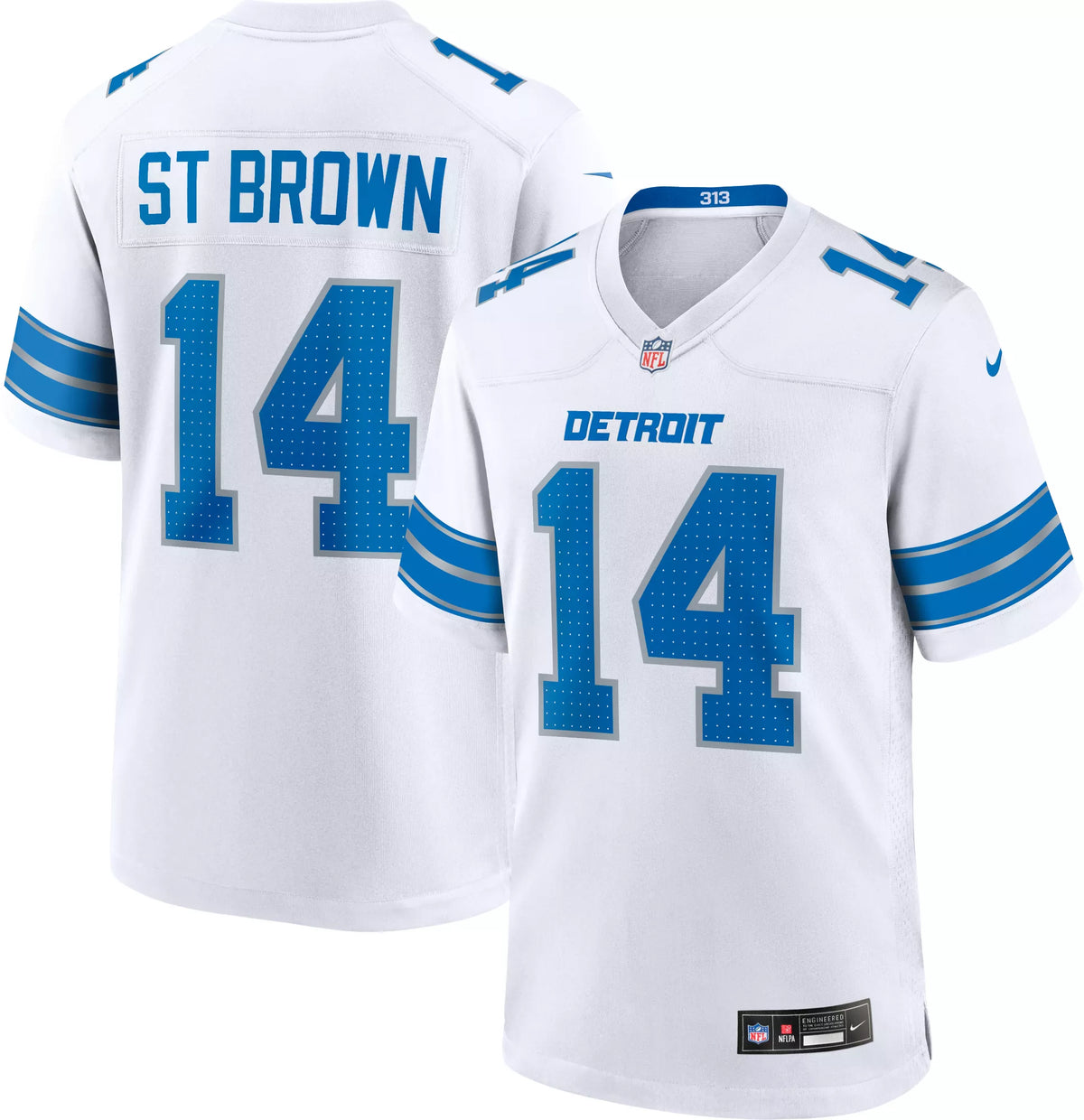 Nike Men's Detroit Lions Amon-Ra St. Brown #14 White Game Jersey