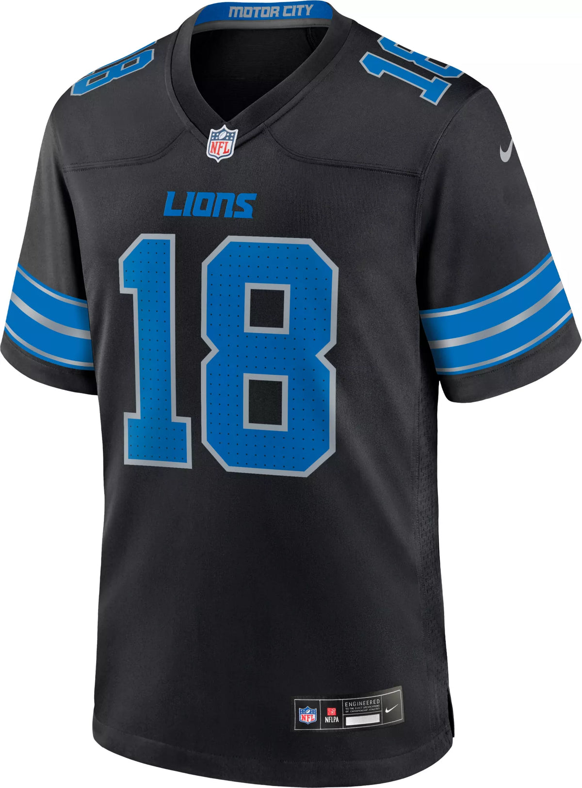 Nike Men's Detroit Lions Isaac TeSlaa #18 Black Alternate Game Jersey