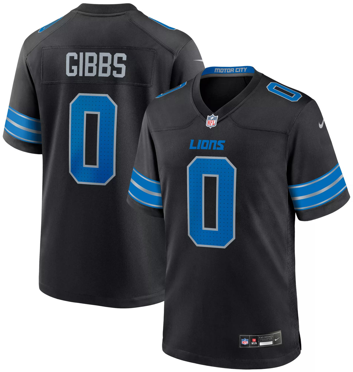 Nike Men's Detroit Lions Jahmyr Gibbs #0 Black Alternate Game Jersey