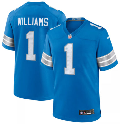 Nike Men's Detroit Lions Jameson Williams #1 Blue Game Jersey