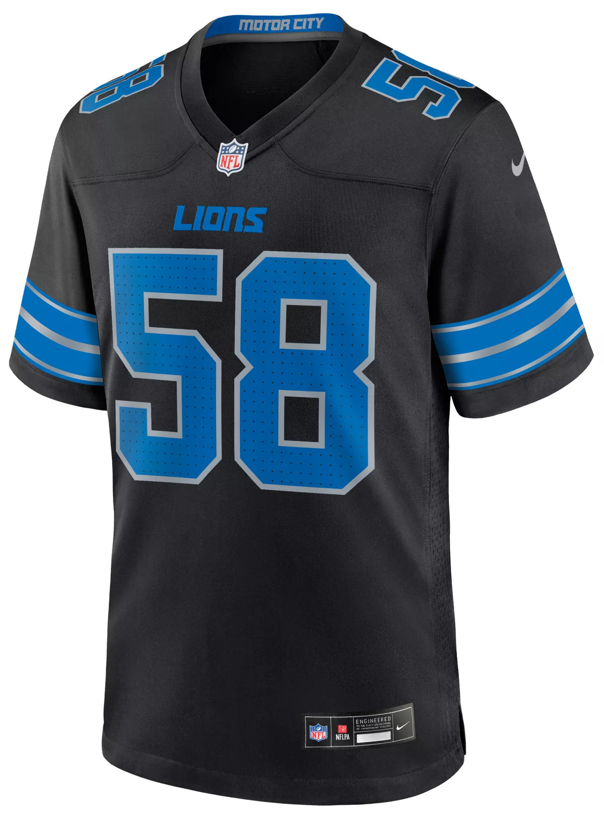 Nike Men's Detroit Lions Penei Sewell #58 Black Alternate Game Jersey
