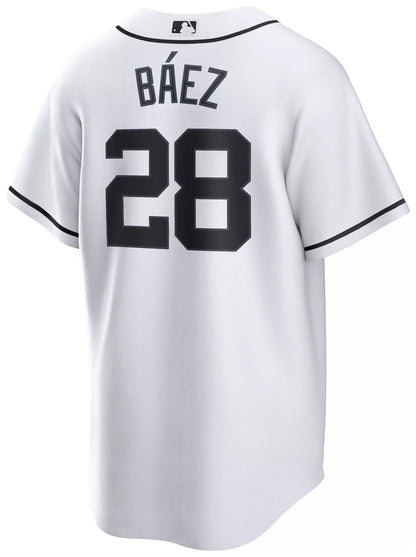 Nike Men's Detroit Tigers Javier Baez #28 White Home Replica Jersey