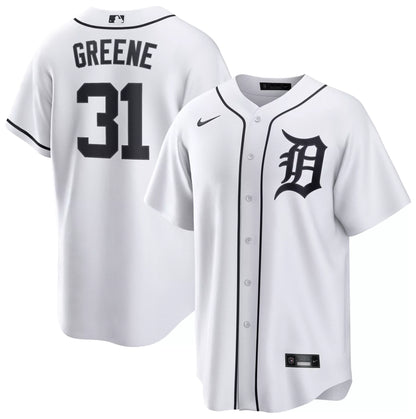 Nike Men's Detroit Tigers Riley Greene #31 White Home Replica Jersey
