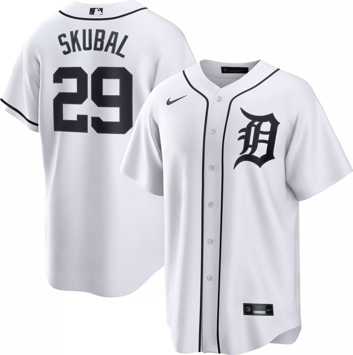 Nike Men's Detroit Tigers Tarik Skubal #29 White Home Replica Jersey