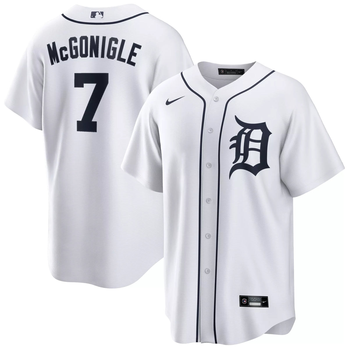 Nike Men's Detroit Tigers White Kevin McGonigle #7 Home Replica Jersey