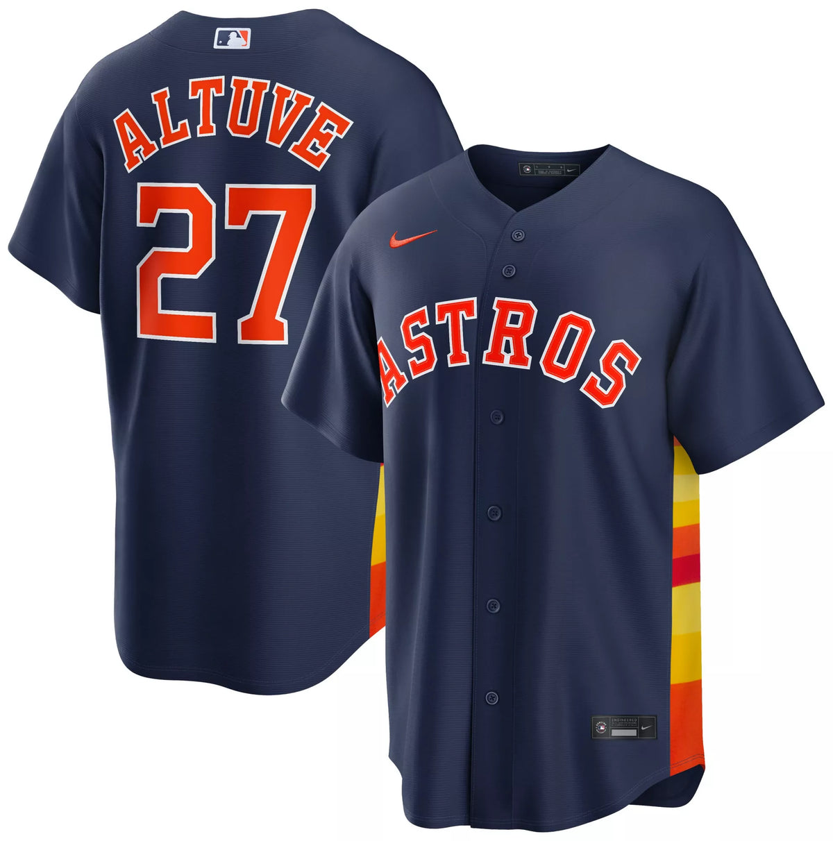 Nike Men's Houston Astros Navy José Altuve #27 Alternate Replica Jersey