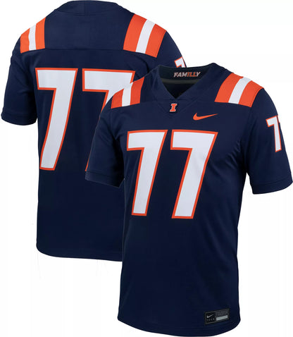 Nike Men's Illinois Fighting Illini #1 Blue Replica Football Jersey
