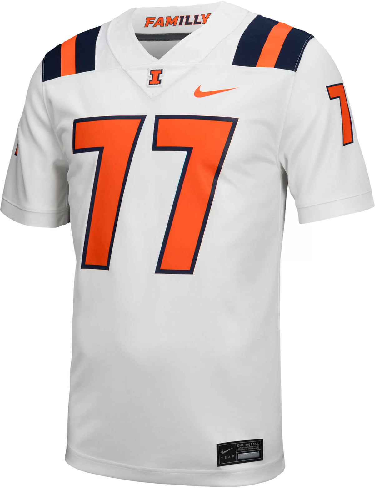 Nike Men's Illinois Fighting Illini #77 White Replica Football Jersey