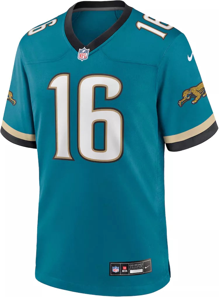 Nike Men's Jacksonville Jaguars Trevor Lawrence #16 Blustery 2nd Alternate Throwback Game Jersey