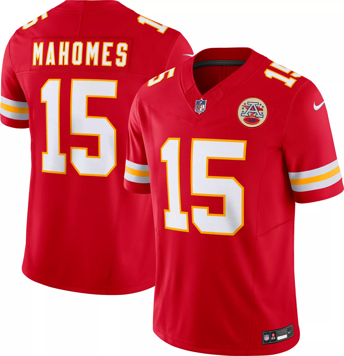 Nike Men's Kansas City Chiefs Patrick Mahomes #15 Vapor F.U.S.E. Red Limited Jersey