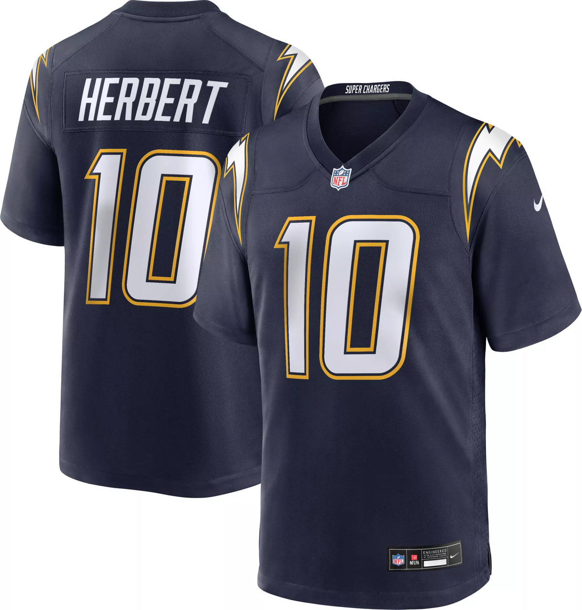 Nike Men's Los Angeles Chargers Justin Herbert #10 2nd Alternate Navy Game Jersey