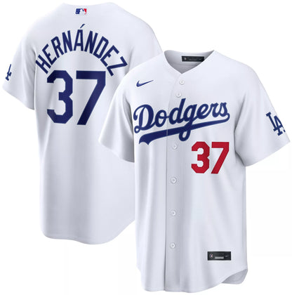 Nike Men's Los Angeles Dodgers Teoscar Hernandez #37 White Home Stadium Jersey