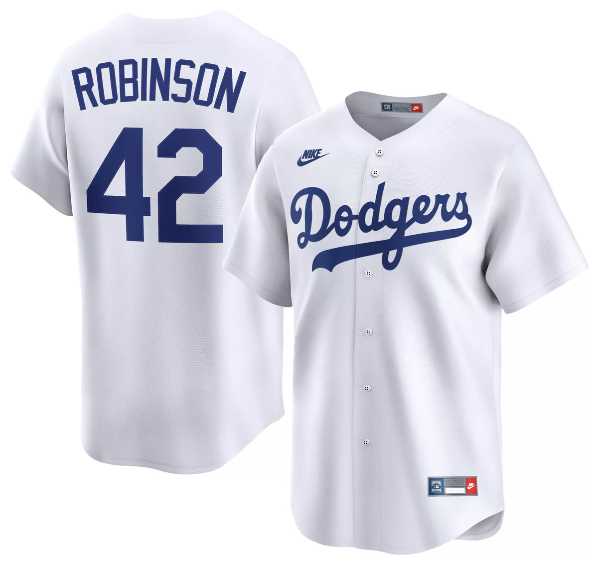 Nike Men's Los Angeles Dodgers White Jackie Robinson #42 Cooperstown Limited Jersey