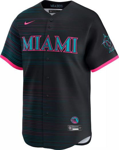 Nike Men's Miami Marlins City Connect Black Blank Limited Vapor Jersey