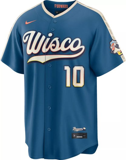 Nike Men's Milwaukee Brewers Sal Frelick #10 2026 City Connect Stadium Jersey