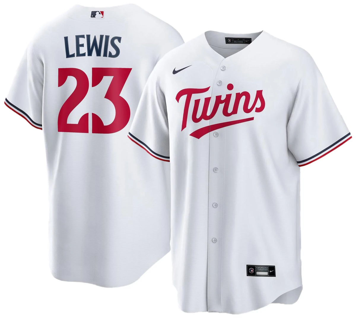 Nike Men's Minnesota Twins White Royce Lewis #23 Home Replica Jersey