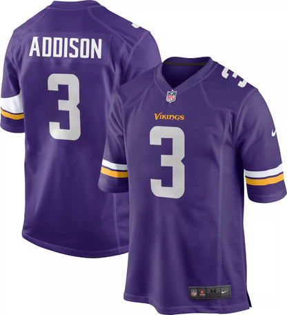 Nike Men's Minnesota Vikings Jordan Addison #3 Purple Game Jersey