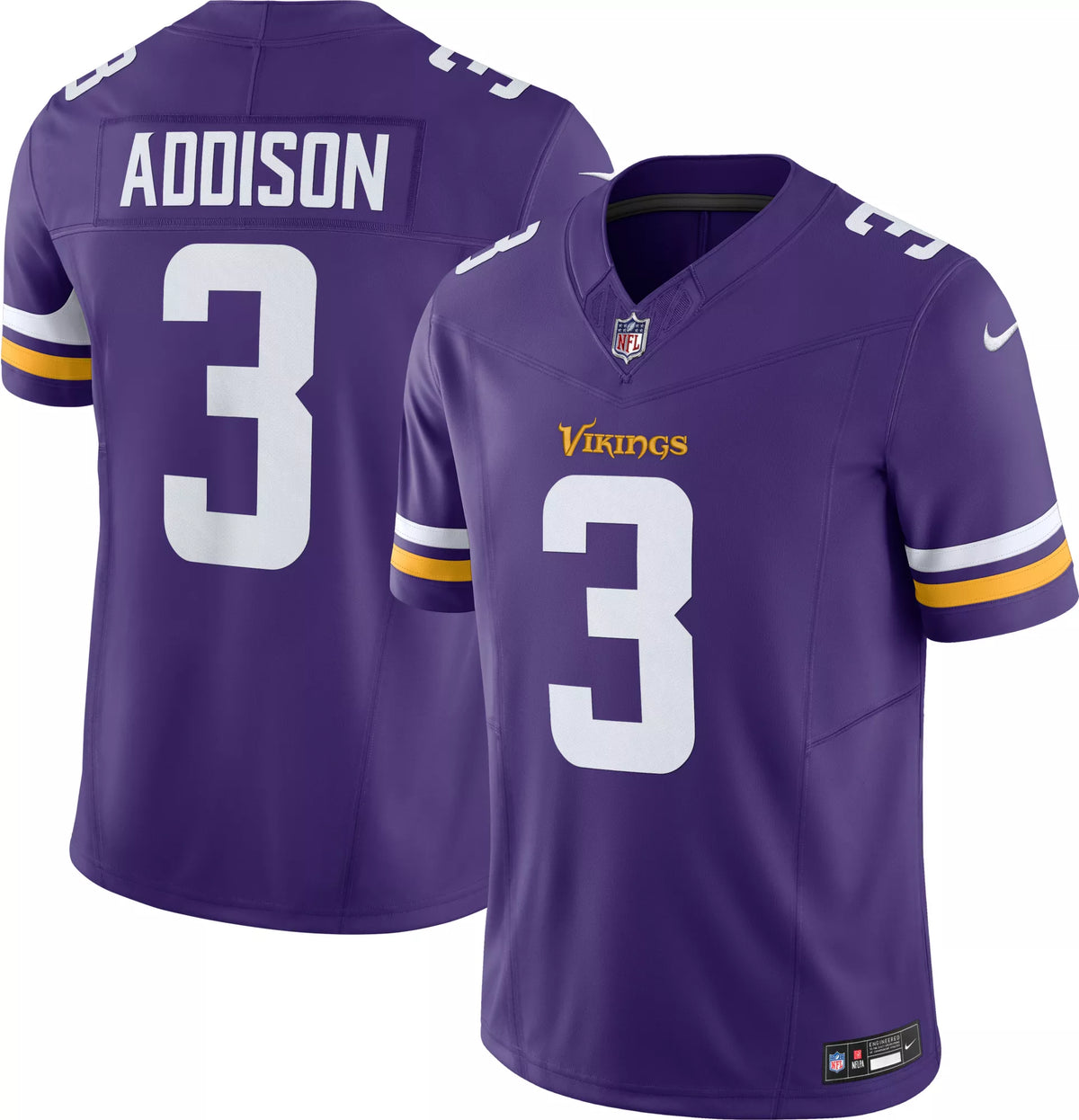 Nike Men's Minnesota Vikings Jordan Addison #3 Vapor F.U.S.E. Purple Limited Jersey