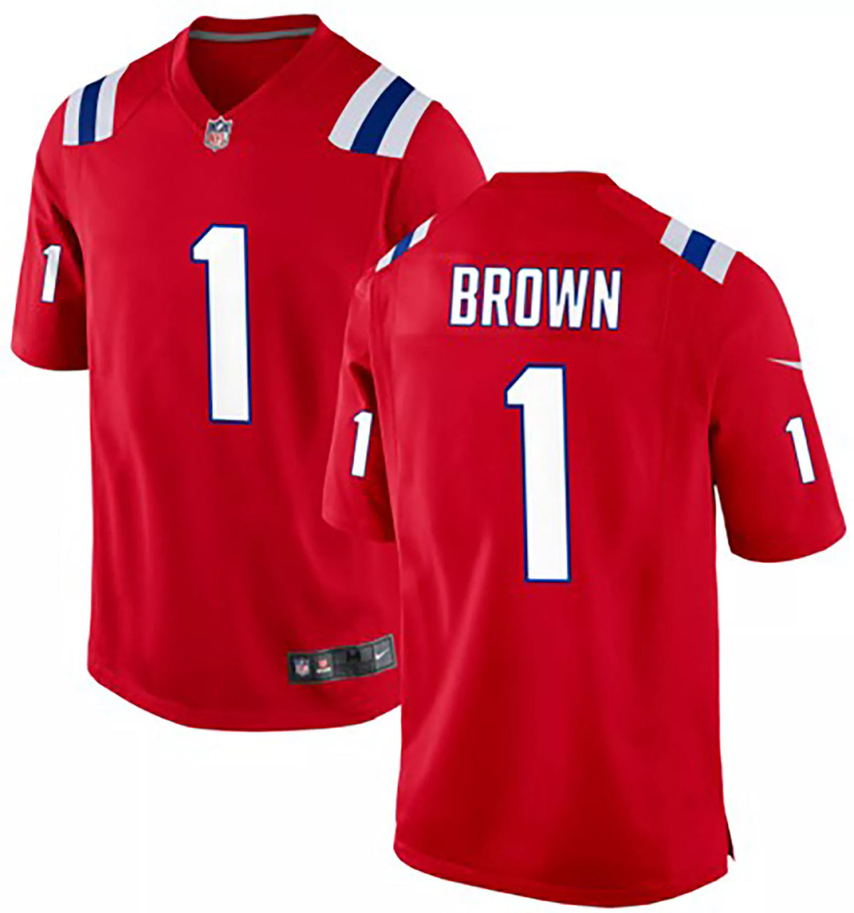 Nike Men's New England Patriots A.J. Brown #1 Red Alternate Game Jersey