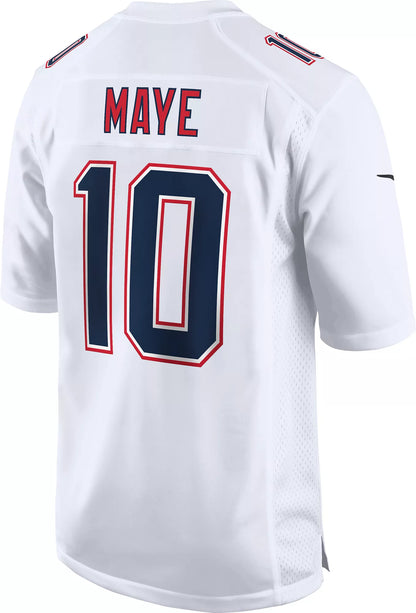Nike Men's New England Patriots Drake Maye #10 White Tundra Jersey