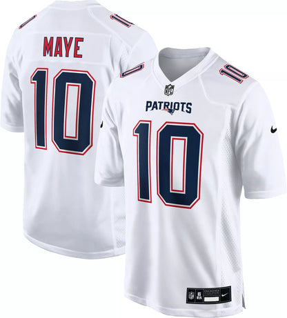 Nike Men's New England Patriots Drake Maye #10 White Tundra Jersey