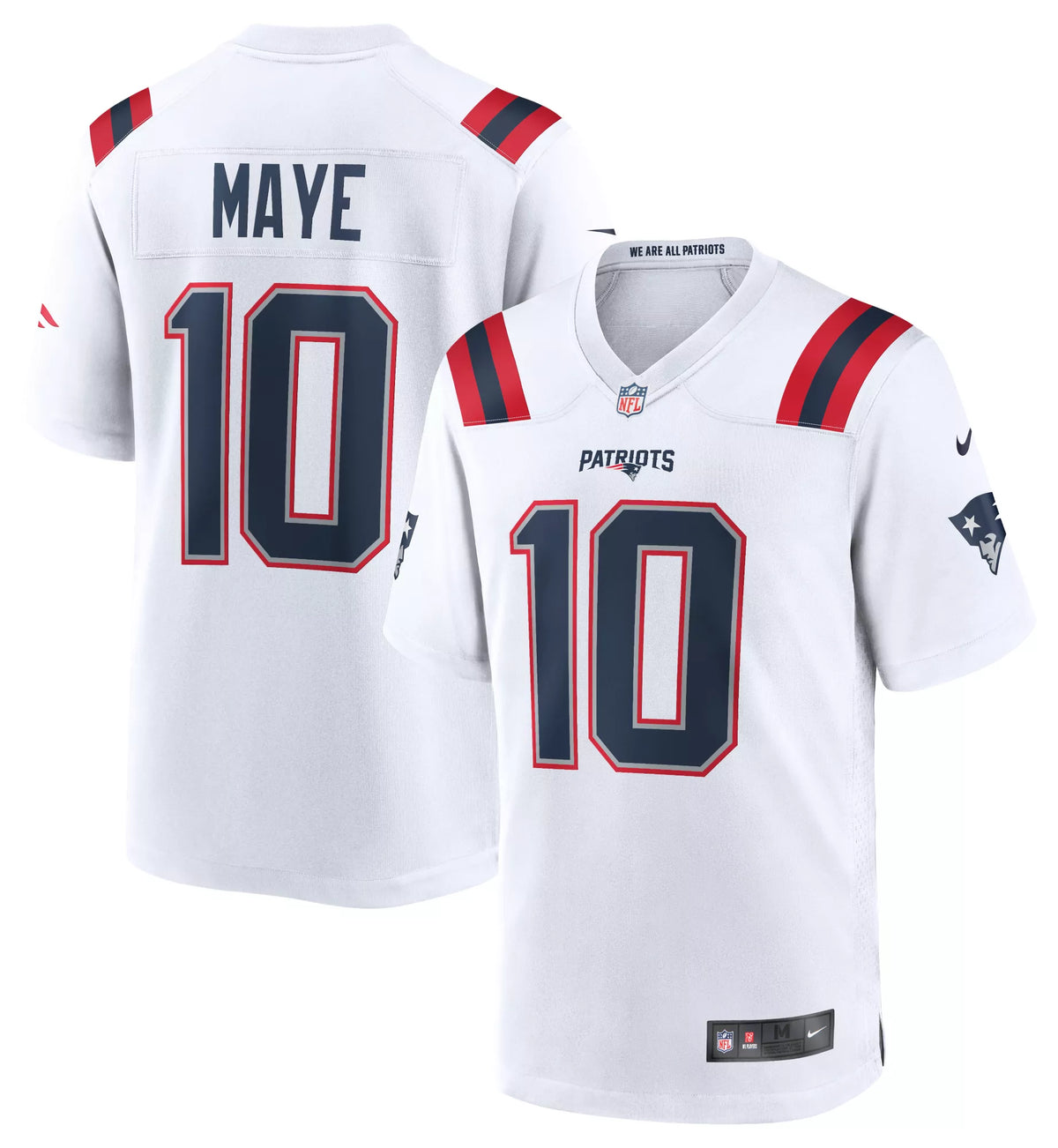 Nike Men's New England Patriots White Drake Maye #10 Game Jersey