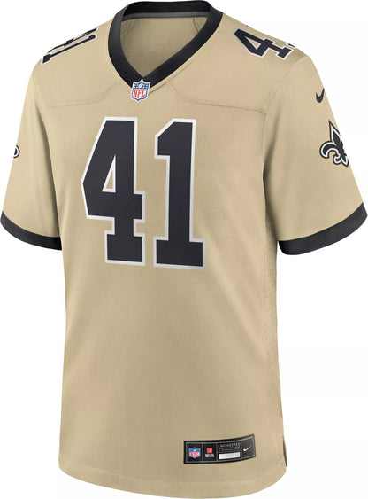 Nike Men's New Orleans Saints Alvin Kamara #41 Team Gold Game Alternate Jersey