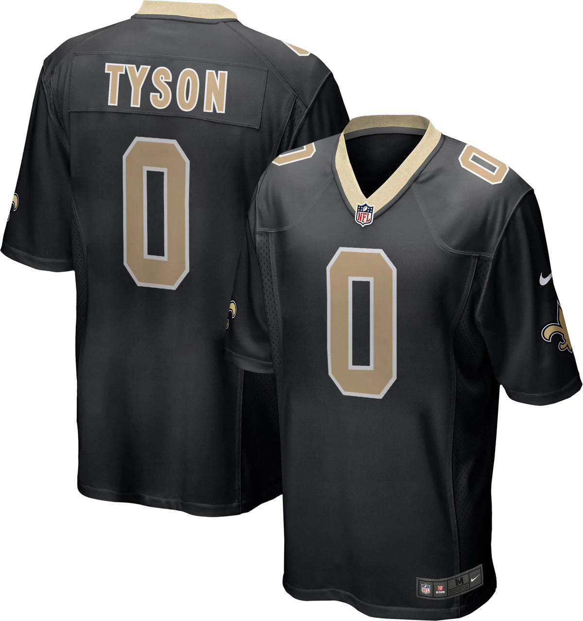 Nike Men's New Orleans Saints Jordyn Tyson #0 Black Home Game Jersey