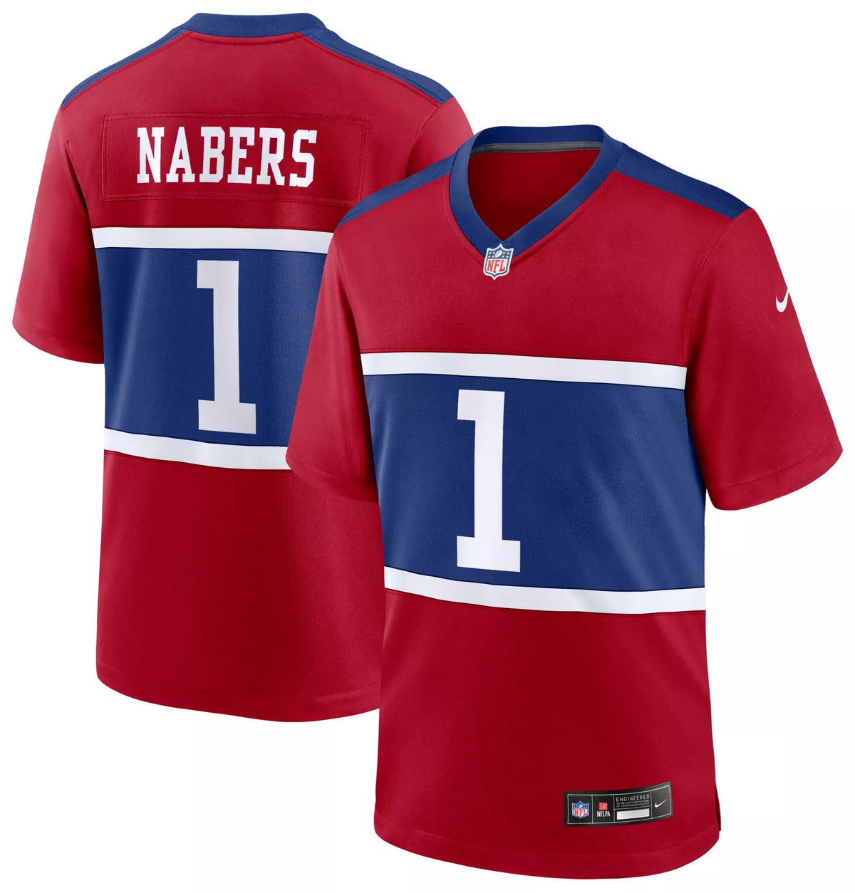 Nike Men's New York Giants Malik Nabers #1 Alternate Gym Red Game Jersey