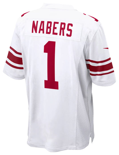 Nike Men's New York Giants Malik Nabers #1 White Game Jersey